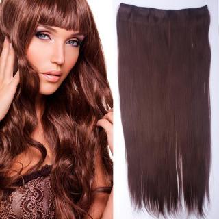 Clip in vlasy - 60 cm dlouhý pás vlasů - odstín - 33 (tmavý kaštan)