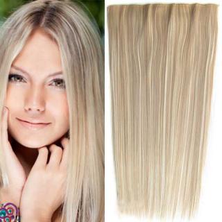 Clip in vlasy - 60 cm dlouhý pás vlasů - odstín - F613/16 (melír beach blond v pastelově plavé)