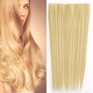 Clip in vlasy - 60 cm dlouhý pás vlasů - odstín - F613/22 (melír beach blond ve světle plavé)