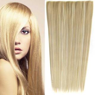 Clip in vlasy - 60 cm dlouhý pás vlasů - odstín - F613/24 (melír beach blond v platinově plavé)
