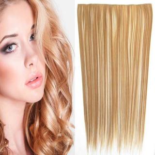 Clip in vlasy - 60 cm dlouhý pás vlasů - odstín - F613/27 (melír beach blond v karamelové)