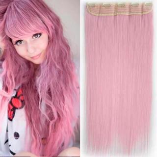 Clip in vlasy - 60 cm dlouhý pás vlasů - odstín Light Pink