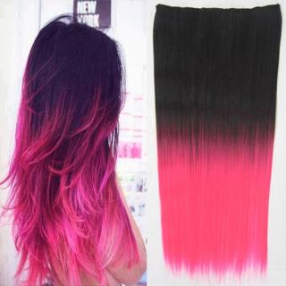 Clip in vlasy - 60 cm dlouhý pás vlasů - ombre styl - odstín 2 T Pink