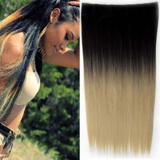 Clip in vlasy - 60 cm dlouhý pás vlasů - ombre styl - odstín Black T 16