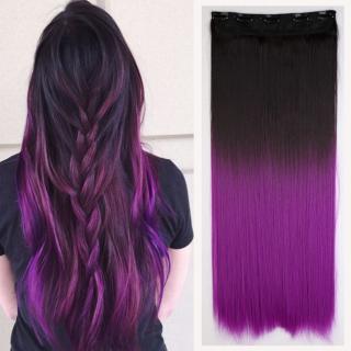Clip in vlasy - rovný pás - ombre - odstín 2/30 T Purple - odstín 2 T Purple