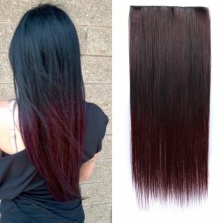 Clip in vlasy - rovný pás - ombre - odstín Black T 99J - odstín 8 T Light Pink
