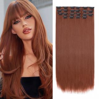 Clip in vlasy - sada DE-LUXE, 57 cm, odstín - 30 (světlý kaštan)