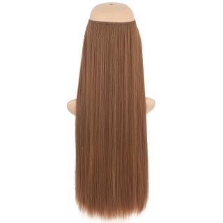 Flip in halo příčesek rovný 60 cm - 12 (karamelově hnědá)