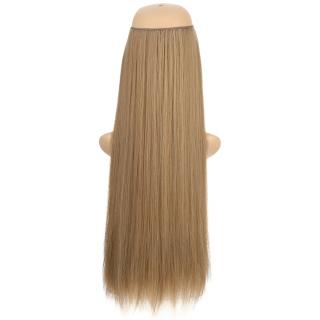 Flip in halo příčesek rovný 60 cm - M12/24 (mix karamelově hnědá/platinově plavá)