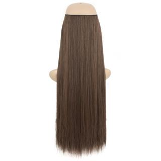 Flip in halo příčesek rovný 60 cm - M4/30 (mix čokoládově hnědá/světlý kaštan)