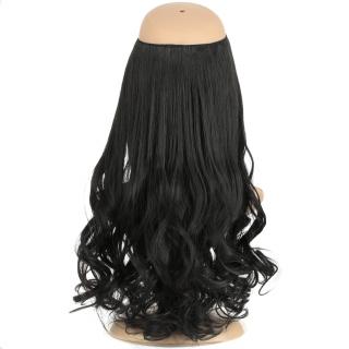 Flip in halo příčesek vlnitý 60 cm - revoluce v prodloužení vlasů! - 1B (černá)