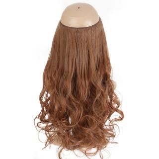 Flip in halo příčesek vlnitý 60 cm - revoluce v prodloužení vlasů! - 30 (světlý kaštan)