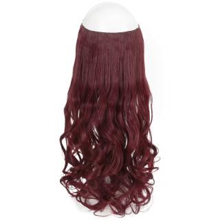 Flip in halo příčesek vlnitý 60 cm - revoluce v prodloužení vlasů! - 99J (burgundské víno)
