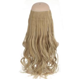 Flip in halo příčesek vlnitý 60 cm - revoluce v prodloužení vlasů! - F613/14 (melír beach blond v chladně plavé)