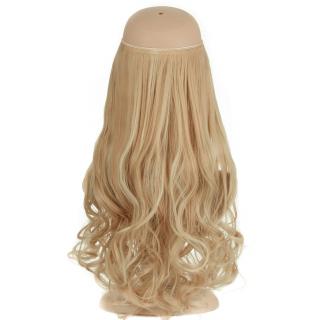 Flip in halo příčesek vlnitý 60 cm - revoluce v prodloužení vlasů! - F613/18 (melír beach blond ve středně plavé)