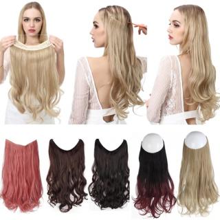Flip in halo příčesek vlnitý 60 cm - revoluce v prodloužení vlasů! - M12/24 (mix karamelově hnědá/platinově plavá)