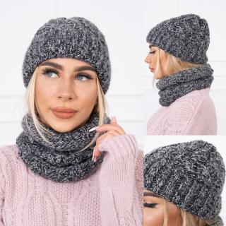 Kesi Dámská sada čepice a nákrčníku Mia - Dark Gray