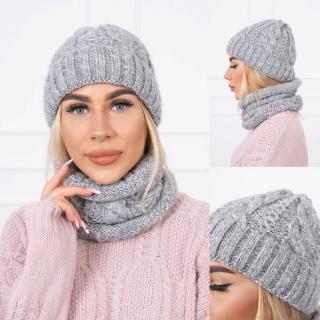 Kesi Dámská sada čepice a nákrčníku Mia - Gray