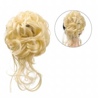 Kudrnatý drdol na gumičce s culíkem - 613 (beach blond)