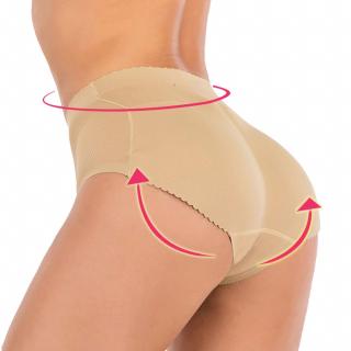 Polstrované push up tvarovací kalhotky se středním pasem tělové - S