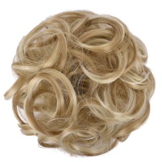 Příčesek - drdol na gumičce - 27BH613 (melír  světle karamelové a beach blond)