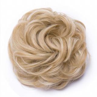 Příčesek - drdol na gumičce Cute - 27BT613 (mix  světle karamelové a beach blond)