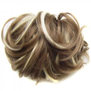 Příčesek - kudrnatý drdol Maximus - 9AH613 (melírtemně plavé a beach blond)