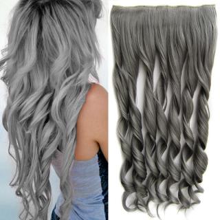 Světové zboží Clip in pás vlasů - lokny 55 cm - odstín Dim Grey