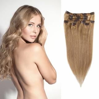 Světové zboží Clip in sada Remy - 55 cm - 7 dílná - odstín 12 - zlatavě hnědá - 12 (karamelově hnědá)