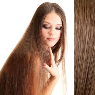 Světové zboží Clip in sada Remy - 56 cm - 7 dílná - odstín 6 - světle hnědá