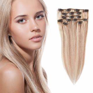 Světové zboží Clip in vlasy 45 cm lidské – Remy 70 g - odstín P18/613 - melír