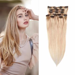 Světové zboží Clip in vlasy 51 cm 100% lidské – Remy 100 g - odstín 27/613 - mix blond  - odstín 27/613