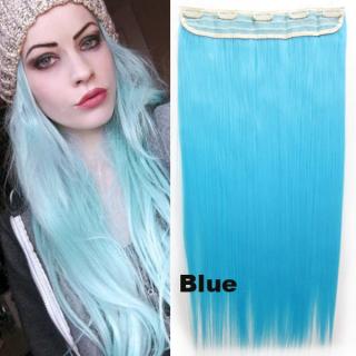 Světové zboží Clip in vlasy - 60 cm dlouhý pás vlasů - odstín BLUE - odstín BLUE