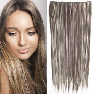 Světové zboží Clip in vlasy - 60 cm dlouhý pás vlasů - odstín F613/4 - F613/4 (melír beach blond v čokoládově hnědé)