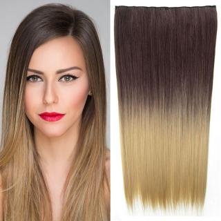 Světové zboží Clip in vlasy - 60 cm dlouhý pás vlasů - ombre styl - odstín 4 T 24 - odstín 4 T 24
