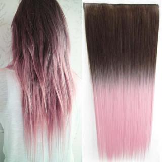 Světové zboží Clip in vlasy - rovný pás - ombre - odstín 8 T Light Pink - odstín 8 T Light Pink