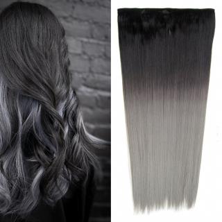 Světové zboží Clip in vlasy - rovný pás - ombre - odstín Black T Dimgray  - odstín Black T Pink