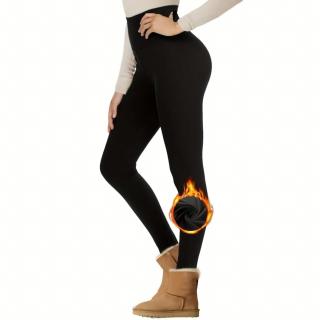 Thermo bambus hladké leginy v černé barvě - XXL / XXXL