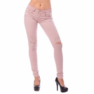 V&amp;V Dámské starorůžové jeans Pyramid  - 25