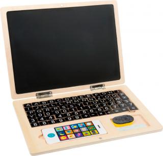 Small Foot Drevený Edukačný Laptop S Tabuľou