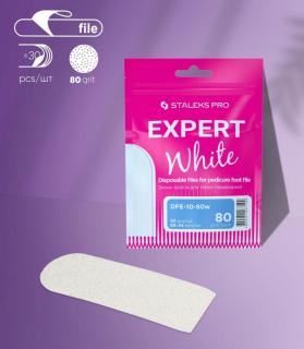 Staleks Pilník jednorázový biely pre kovovú základňu na chodidlá EXPERT 10/80  30 ks