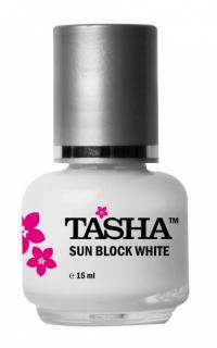 Tasha Sun Block White - vrchný vybieľujúci mliečny lak 15 ml