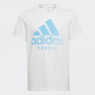 Detské tričko Adidas Tennis Aeroready Grahic Tee HA0959 biele - Velikost 164