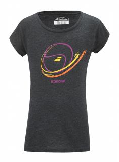 Dievčenské tričko Babolat Exercise Message Tee Girl 4GS22445-2003 čierne - Velikost 10-12