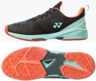 Pánska tenisová obuv Yonex POWER CUSHION SONICAGE 3 Clay black/sky blue - Velikost US 11 / EUR 45 = 29 cm