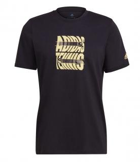 Pánske tričko Adidas Tennis Graphic Tee HG2025 - Velikost S - 40/42