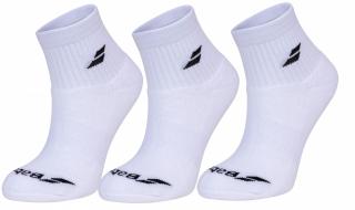 Tenisové ponožky Babolat QUARTER 3 Pairs Pack Socks 5UB1401-1000 biele - Velikost EUR 39-42