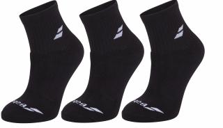 Tenisové ponožky Babolat QUARTER 3 Pairs Pack Socks 5UB1401-2000 čierné - Velikost EUR 39-42