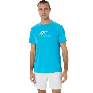 Tenisové tričko Asics Court Graphic Tee 2041A304-418 modré - Velikost L - 48/50