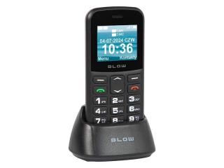 BLOW S18D 75-030 seniorský telefón 1,77" displej (Telefón pre seniorov so stojanom Black 75-030)